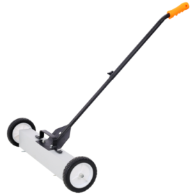 24' Rolling Magnetic Pick-Up Sweeper, Heavy Duty Push-Type With Release, For Nails Needles Screws Collection,30 Pound Capacity (Option: Black and Silver)