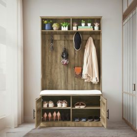 2 Storage Racks, 4 Storage Cabinets With 4 Clothes Hooks And 1 Sponge Pad, Multiple Wardrobe Storage Racks For Bedroom And Porch, Coat Rack, Shoe (Option: Light Colour)