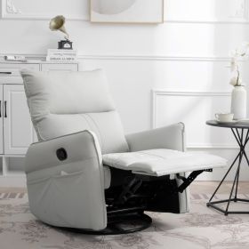 360  Swivel Rocking Recliner Chair, Nursery Glider, Modern Small Rocker (Option: Light gray)