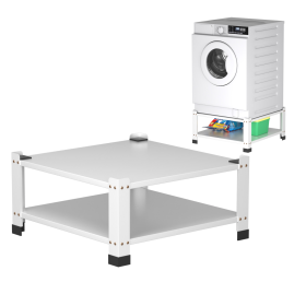 Washer And Dryer Pedestals With Storage Shelf, 700lbs Weight Capacity Washing Machine Stands For Most Washers And Dryers, Assembly Required (Color: White)