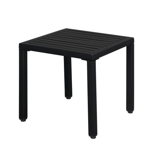 Black Courtyard Side Table, 48x48x46cm With Lifting Feet