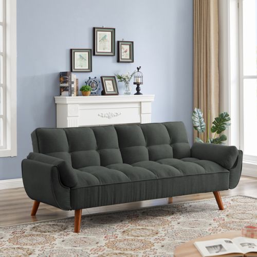 Newly Designed Linen Sofa Furniture With Adjustable Backrest And Easy Assembly Lounge Chair - Dark Gray Newly Designed Linen Sofa Furniture With Adjustable Backrest And Easy Assembly Lounge Chair - Dark Gray