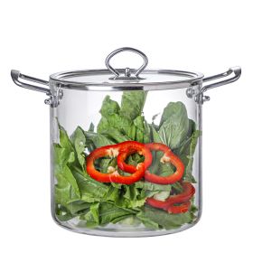 Large Glass Pot With Stainless Steel Handle,Transparent Glass Cookware Suitable For Induction Cooktops,Gas Stoves, Transparent Glass Casserole Wi (Option: 550ml)