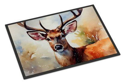 NEW Deer Doormat Front Door Mat Indoor Outdoor Rugs for Entryway, Non Slip Washable Low Pile, 18H X 27W (Default: Default)